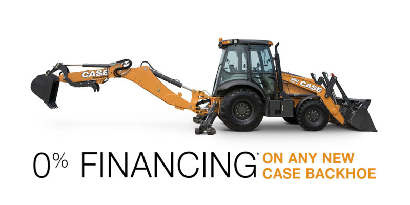 0% financing on any case backhoe at GT MidAtlantic