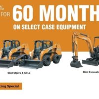 0% for 60 months on select CASE Equipment