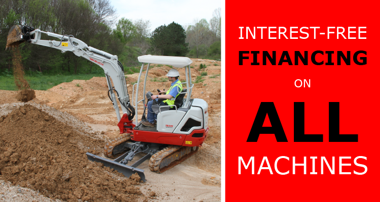 At GT Mid Atlantic all Takeuchi machines are interest-free until December 31st.