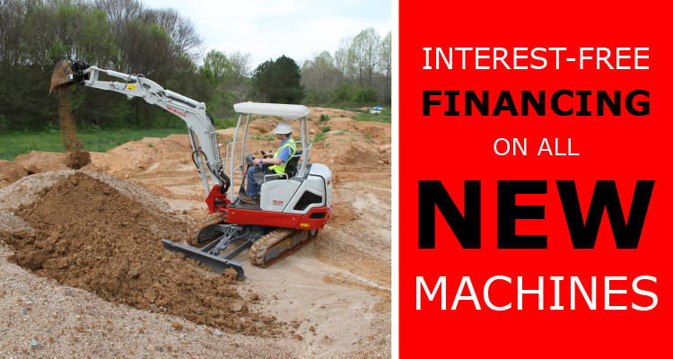 Takeuchi interest-free offer on all new machines!